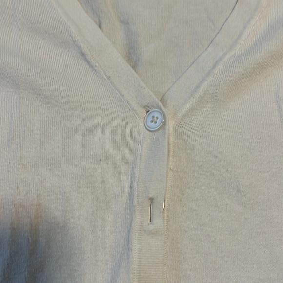 Merona Women’s White Button Up Sweater - Picture 2 of 3